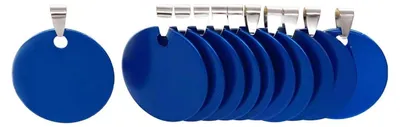 Immagine prodotto di Etichette identificative in alluminio, rotonde, blu, diametro 3 cm, confezione da 30 pezzi