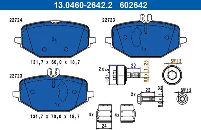 Produktbild von ATE Bremsbeläge Satz Hinten passend für MERCEDES-BENZ GLE (W167) 13.0460-2642.2