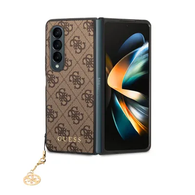 Produktbild von Guess 4G Charms Collection Hardcasse Hülle Cover für Samsung Galaxy Z Fold4 Braun