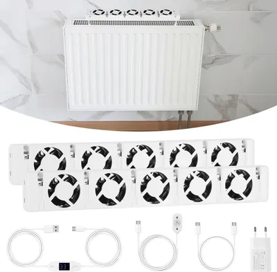 Produktbild von Bettizia Heizkörperverstärker Boosterfunktion energiesparend 5 Lüfter Duo Set, automatische Temperaturregelung, leise, optimierte Wärmeverteilung
