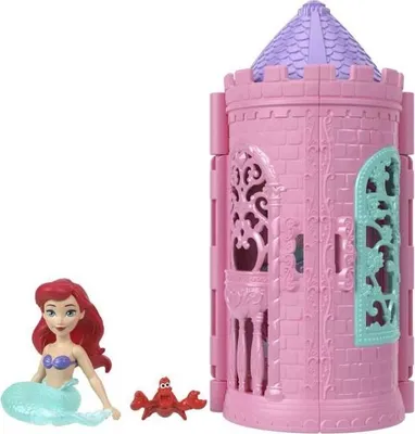 Zdjęcie produktu dla Wieża Księżniczki Disney, Mini Laleczka Księżniczka, 3 Przestrzenie do Zabawy, Akcesoria, Wymiary 5.715 x 7.62 x 15.875 cm, Model Losowy