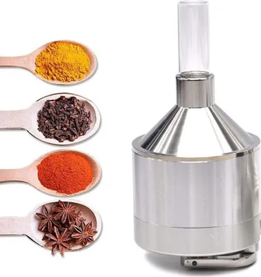 Obrázok produktu pre Praktický kovový mlynček na korenie, čaj a bylinky so sklenenou fľašou