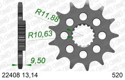 Produktbild von AFAM Kettenritzel 22408-13 Vorne für SUZUKI MOTORCYCLES RM-Z Stahl