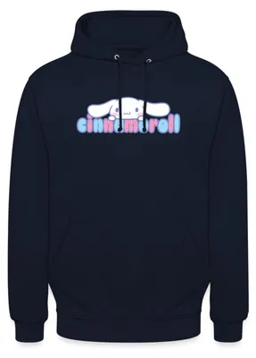 Produktbild von Spreadshirt Cinnamoroll Guckt Über Schriftzug Uni Hoodie, XXL, Navy