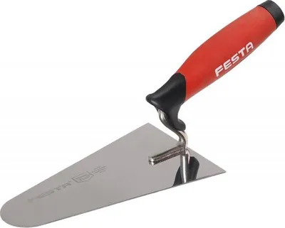 Zdjęcie produktu dla Kielnia ze stali nierdzewnej FESTA z gumową rączką 160 mm