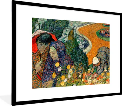 Produktbild von MuchoWow® MuchoWow® Gerahmtes Poster Erinnerungen an den Garten von Etten - Vincent van Gogh 80x60 cm - Poster mit zchwarzem Bilderrahmen - Schlafzimmer-Dekorationen - Fotoposter