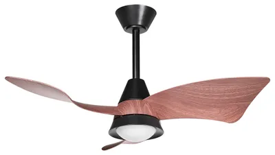 Produktbild von BELIANI Deckenventilator Schwarz Metall mit LED-Licht Fernbedienung 3 Flügel 3 Geschwindigkeitsstufen 3 Farbtemperaturmodi Timer Vor- u. Rücklauf