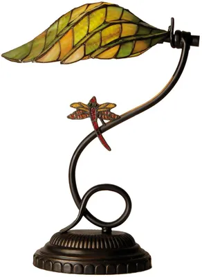 Produktbild von LumiLamp 5LL-5507 Tiffany Tischlampe Libelle Grün Braun 34x45 cm