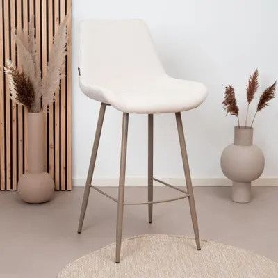 Produktbild von Bronx71 Barhocker Maud recycelter Stoff off white