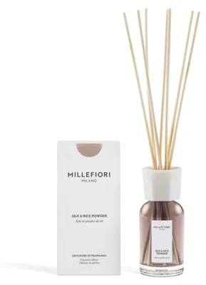 Zdjęcie produktu dla Dyfuzor do pomieszczeń Millefiori Milano Silk & Rice Powder, z patyczkami (77MDSR)