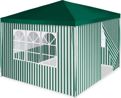 Produktbild von VCM Pavillon | Maße ca. 3x3 m | wasserabweisende 110g / m² PE Plane | Partyzelt | Gartenzelt mit 4 Seitenteile | Grün