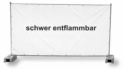 Produktbild von 1x Bauzaunplane B1 schwer entflammbar 1,76 x 3,41 m weiß