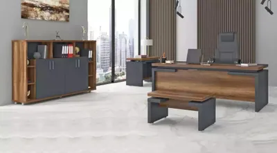 Produktbild von Büro Set Arbeitszimmermöbel Komplettes Set Schreibtisch Aktenschrank