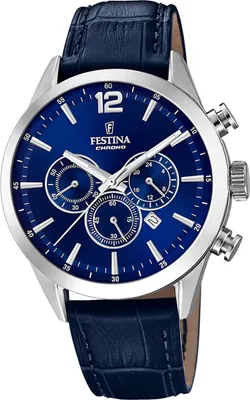 Obrázok produktu pre Kožené pánske náramkové hodinky Festina tmavo modré módne D2UF20542/2