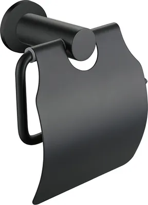 Produktbild von Aloni Toilettenpapierrollenhalter mit Deckel Schwarz matt