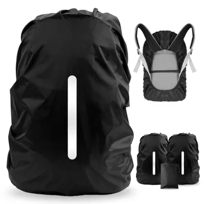 Imagen del producto de Funda impermeable para mochila, 2 unidades, capacidad de 45-55 litros, con protección reflectante