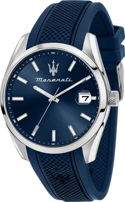 A close-up studio shot of a men's wristwatch.