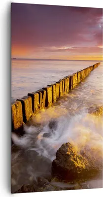 Produktbild von Bild auf Leinwand - Leinwandbild - Boot Landschaft Meer Ostsee - 65x120cm - Wand Bild - Wanddeko - Leinwanddruck - Bilder - Kunstdruck - Wanddekoration - Leinwand bilder - Wandkunst - PA65x120-3137