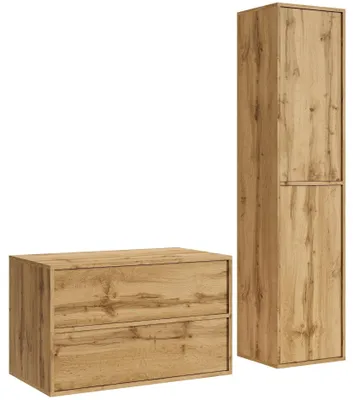 Obrázok produktu pre Badplaats Skrinka pod Umývadlo Mali 80 cm - Dub - Skrinka s Vysokou Skrinkou