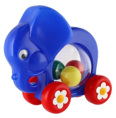Image de Eléphant avec balles tirant sur le plastique 20x18x9,5cm dans un sac 12m+