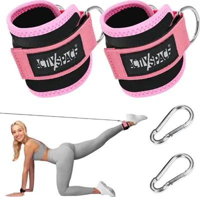 Image de Sangles de cheville pour bandes d'entraînement des jambes, 2 pièces - rose