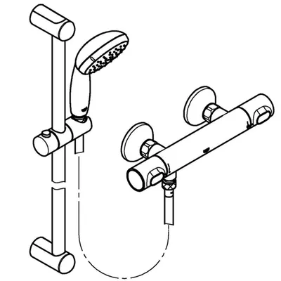 Produktbild von GROHE Thermostat-Brausebatterie Grohther 34797 mit Brausegarnitur 900mm chrom