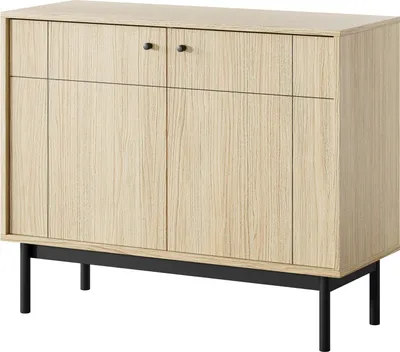 Produktbild von Furniture24 Kommode Japandi K104 Schrank 103,5 X 83,5 X 39 Cm Wohnzimmerschrank Linea Eiche