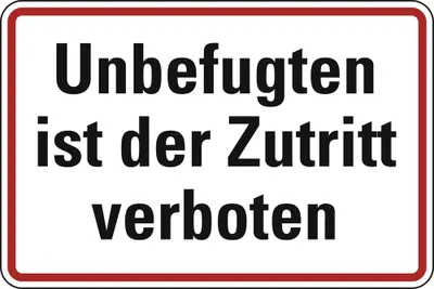 Produktbild von Schild Alu Unbefugten ist der Zutritt verboten 200x300mm