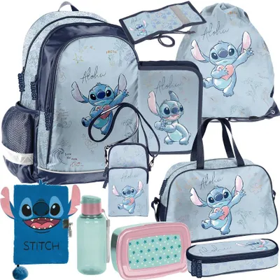 Immagine prodotto di Mega set scuola XXL - Stitch Disney | Set di zaini da 10 pezzi per bambini e bambine da 1 a 4 anni