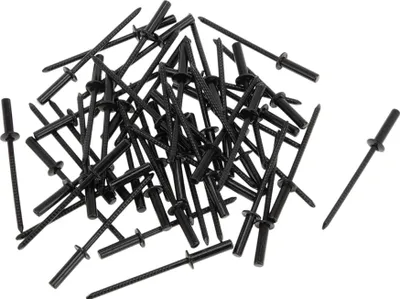 Produktbild von 50 Stück Kuppelkopf geschlossene Dichtnieten 3mm Griffdurchmesser 12mm Grifflänge 6mm Flanschdurchmesser Reparaturwerkzeug Sortiment Set Edelstahl Schwarz