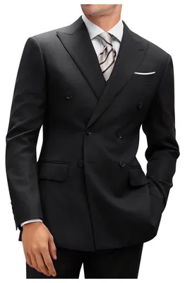 Immagine prodotto di Completo da uomo a due bottoni, taglio slim fit, tinta unita, composto da giacca e pantaloni