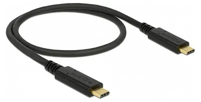 Obrázok produktu pre DeLOCK 85529, 0,5 m, USB C, USB C, USB 3.2 Gen 2 (3.1 Gen 2), 10 Gbit/s, Čierna