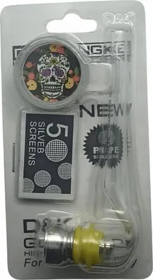 Produktbild von Glaspfeife mit Grinder Set aus Pfeife + Grinder als Geschenk verschiedene Designs
