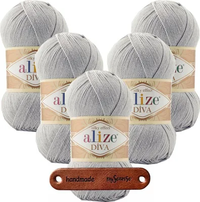 Produktbild von 5 x ALIZE Diva 168 Light Grey mit Label