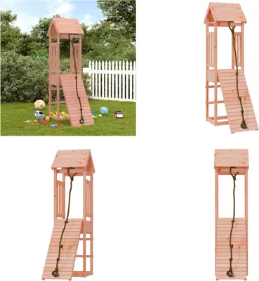Produktbild von vidaXL Spielturm mit Kletterwand Massivholz Douglasie - Spielturm - Spieltürme - Spielhaus - Spielturm Mit Kletterwand