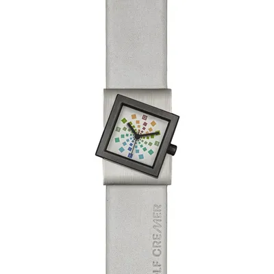 Produktbild von Rolf Cremer Uhr Turn S 507780 Lederband, Edelstahl, weiß