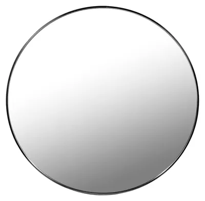 Produktbild von Moderner runder Spiegel mit schwarzem Metallrahmen 50 cm