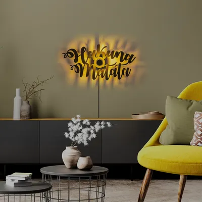 Immagine prodotto di Opviq, Hakuna Matata, applique, 100 % METALLO, nero, 62 x 9 x 30 cm