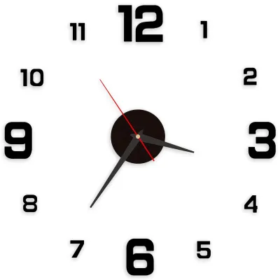 Selbstklebende Wanduhr 40 cm, 3D-Effekt, modern, DIY