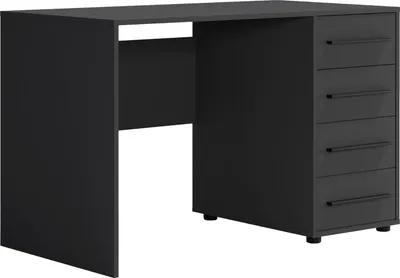 Produktbild von Schreibtisch MAXIONE MX-01 mit 4 Schubladen 120 cm Arbeitstisch Computertisch Bürotisch Modern (Schwarz Matt)
