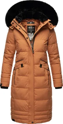 Produktbild von Navahoo Damen Winterjacke Langer Parka Warm Stepp Mantel Kapuze Fahmiyaa Rusty Cinnamon Gr. 34 - XS