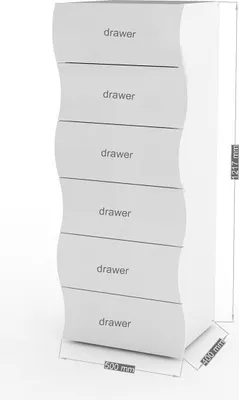Image de Kommode >Onda< in Weiß Hochglanz - 50x121.7x40cm (BxHxT)