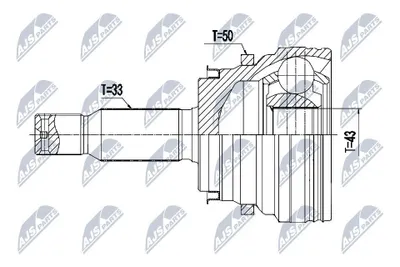 Produktbild von NTY Gelenksatz Antriebswelle Hinten Links für MITSUBISHI PAJERO IV (V8W, V9W) NPZ-MS-064