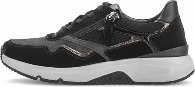 Produktbild von Gabor Damen Rolling Soft Leder Sneaker mit Schnürung und Reißverschluss, grau