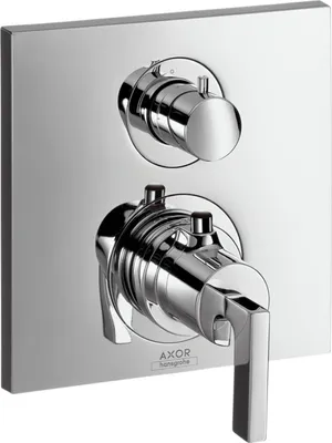 Zdjęcie produktu dla hansgrohe AXOR CITTERIO termostat podtynkowy z zaworem przełączającym i chromowanym uchwytem dźwigniowym