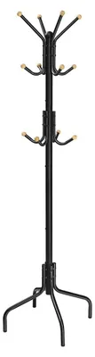Metallener Kleiderständer mit 12 Haken, 55x55x180 cm, schwarz