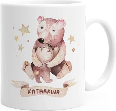 Produktbild von Namenstasse personalisierte Kaffee-Tasse mit Namen Bären Motiv persönliche Geschenke SpecialMe® weiß Keramik-Tasse