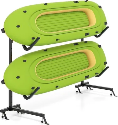 Produktbild von Kajak Halterung freistehend, Kajak Aufbewahrungsregal, Kajakständer für Kajaks, SUP und Kanus, 80 kg Tragkraft (Schwarz)