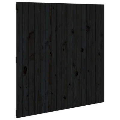 Produktbild von Wand-Kopfteil Schwarz 108x3x110 cm Massivholz Kiefer