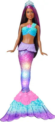 Zdjęcie produktu dla Lalka Barbie Brooklyn Magic Light Mermaid (świeci), Barbie Dreamtopia